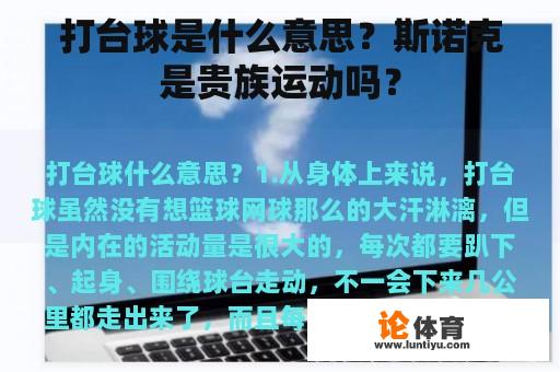 打台球是什么意思？斯诺克是贵族运动吗？