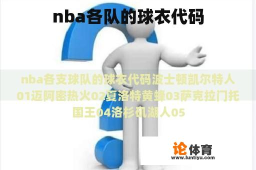 nba各队的球衣代码