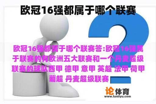 欧冠16强都属于哪个联赛 欧冠16强都属于哪个联赛