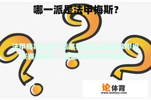 哪一派是法甲梅斯？