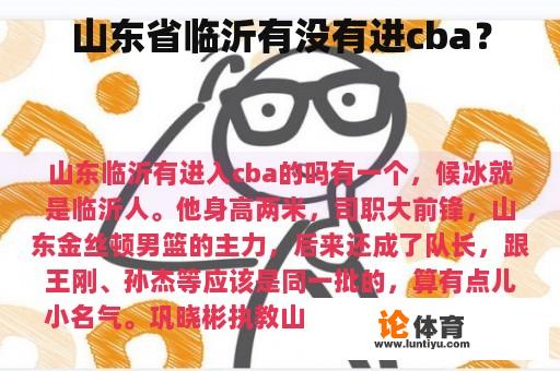 山东省临沂有没有进cba？