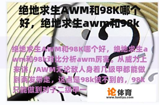 绝地求生AWM和98K哪个好，绝地求生awm和98k对比分析