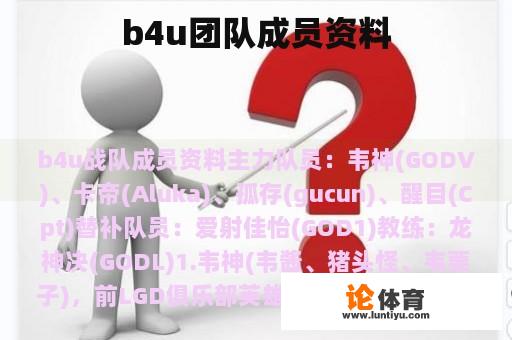 b4u团队成员资料