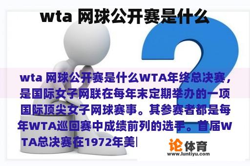 wta 网球公开赛是什么