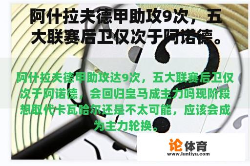 阿什拉夫德甲助攻9次，五大联赛后卫仅次于阿诺德。他们会回到皇马成为主力吗？