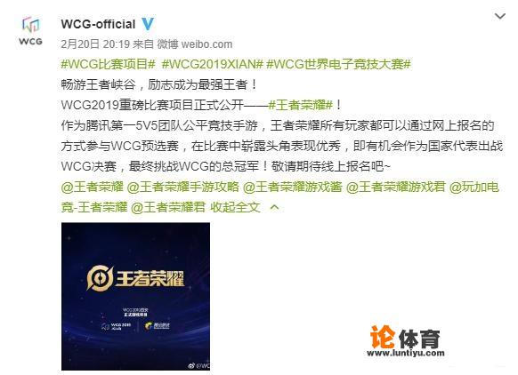 WCG时隔6年重燃战火，《王者荣耀》成为继DOTA2之后的第二个项目，能否让WCG复活