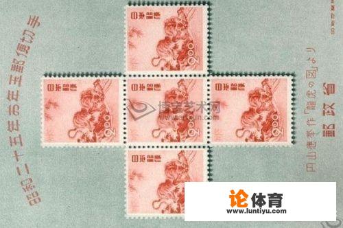 求1950年第一张生肖虎邮票的全版图片，外加小全张图片